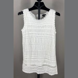 NEW Talbots Shirt Womens XS white crochet classic casual